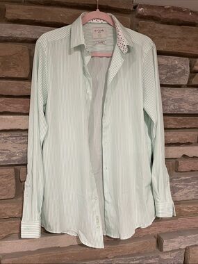 C-LAB Mint Green Pinstripe Button-Up Shirt